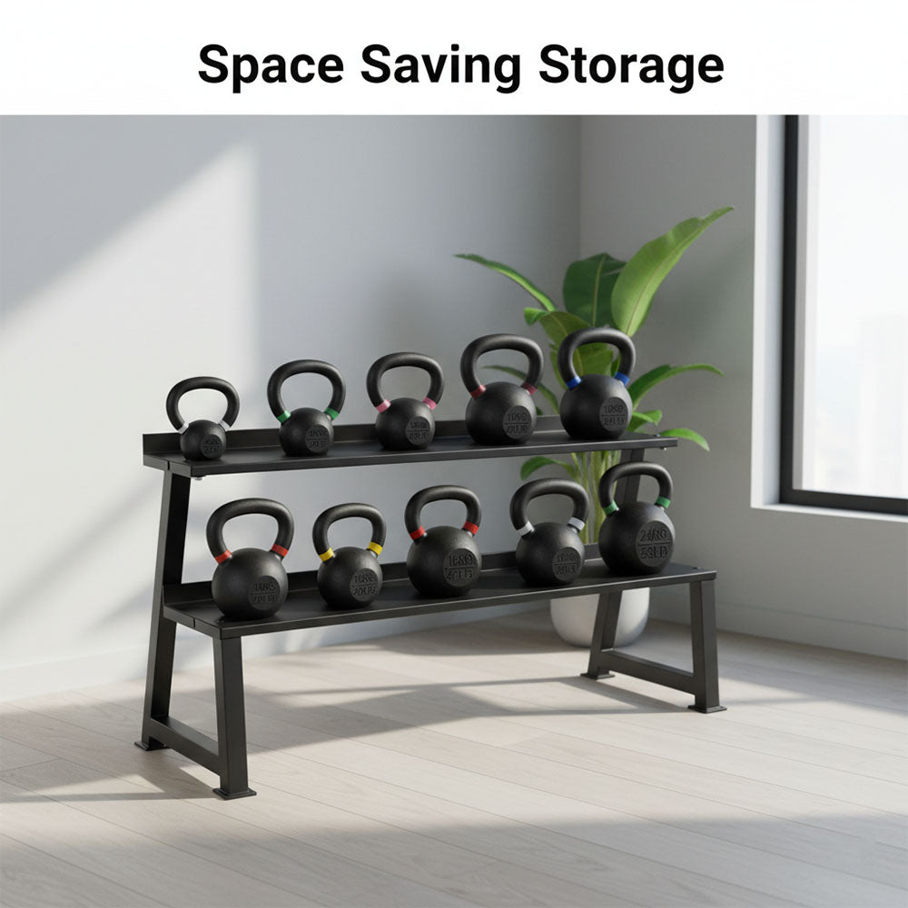 Commercial 2-Tier Kettlebell Rack