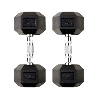 Premium Hex Dumbbells – Rubber Coated Free Weights with Anti-Roll Design, Professional-Grade for Strength Training in Home Gym Setups