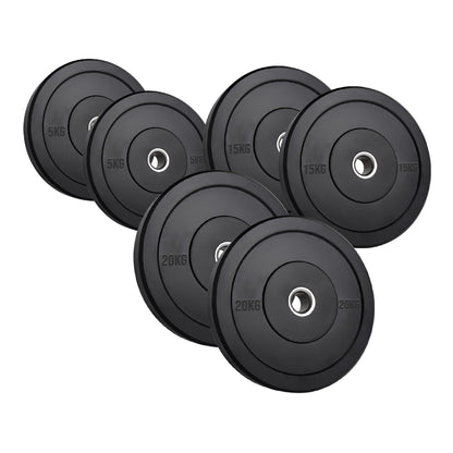 Heavy-Duty Olympic Rubber Bumper Plates, High-Density Construction for Squats, Deadlifts, Olympic Lifts