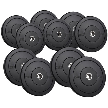 Heavy-Duty Olympic Rubber Bumper Plates, High-Density Construction for Squats, Deadlifts, Olympic Lifts
