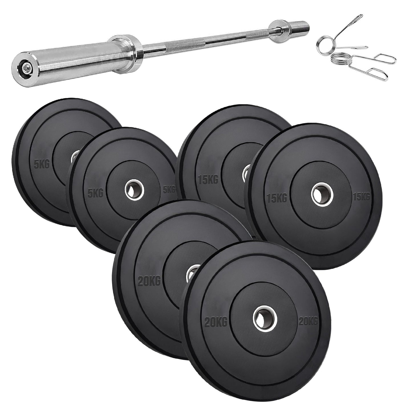 Heavy-Duty Olympic Rubber Bumper Plates, High-Density Construction for Squats, Deadlifts, Olympic Lifts
