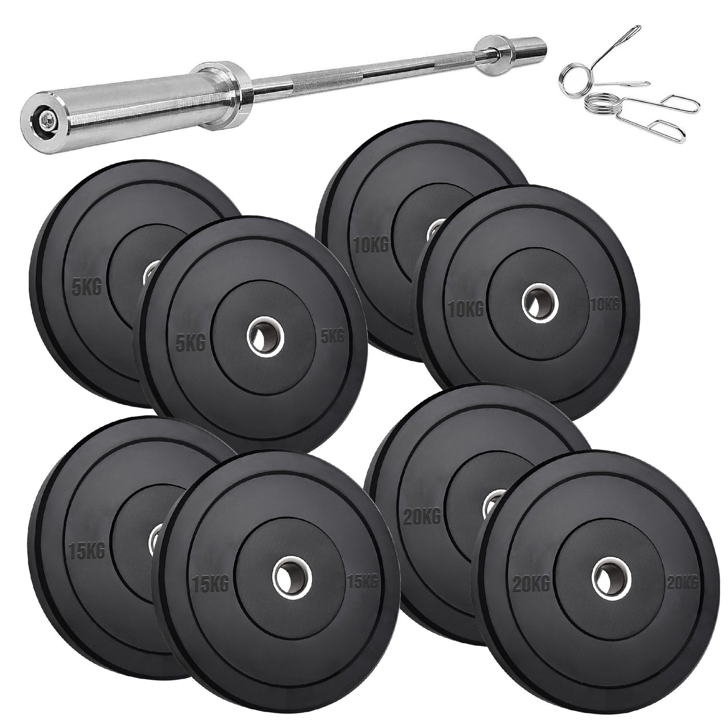 Heavy-Duty Olympic Rubber Bumper Plates, High-Density Construction for Squats, Deadlifts, Olympic Lifts