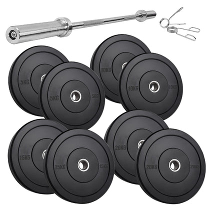 Heavy-Duty Olympic Rubber Bumper Plates, High-Density Construction for Squats, Deadlifts, Olympic Lifts