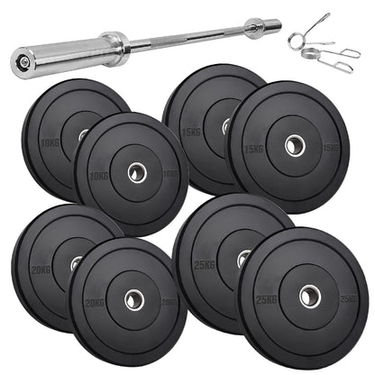 Heavy-Duty Olympic Rubber Bumper Plates, High-Density Construction for Squats, Deadlifts, Olympic Lifts