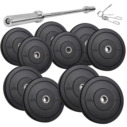Heavy-Duty Olympic Rubber Bumper Plates, High-Density Construction for Squats, Deadlifts, Olympic Lifts