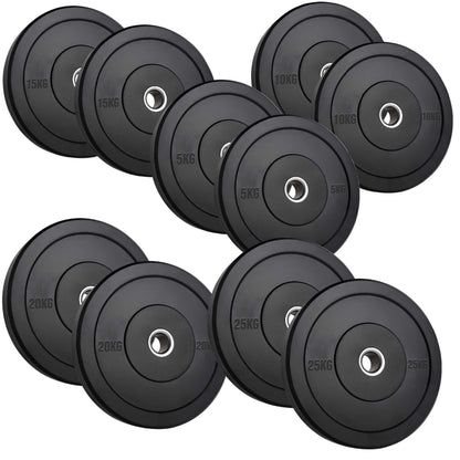Heavy-Duty Olympic Rubber Bumper Plates, High-Density Construction for Squats, Deadlifts, Olympic Lifts
