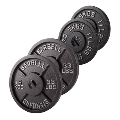 Cast Iron Weight Plates – Strength Training Discs for Home & Gym – Multiple Sizes – Fits Barbells & Dumbbells – Professional Grade