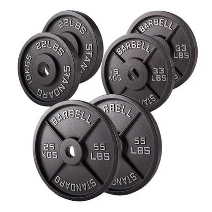 Cast Iron Weight Plates – Strength Training Discs for Home & Gym – Multiple Sizes – Fits Barbells & Dumbbells – Professional Grade