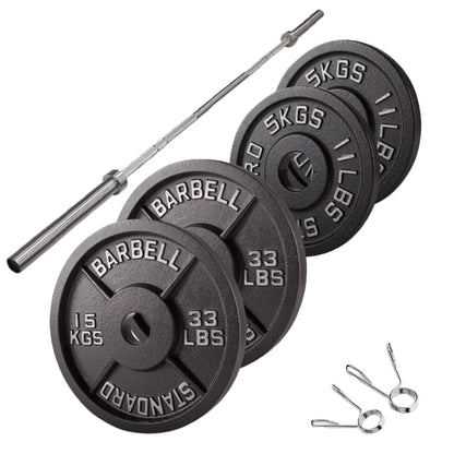 Cast Iron Weight Plates – Strength Training Discs for Home & Gym – Multiple Sizes – Fits Barbells & Dumbbells – Professional Grade