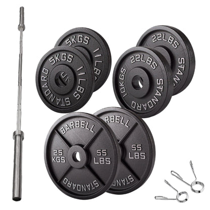 Cast Iron Weight Plates – Strength Training Discs for Home & Gym – Multiple Sizes – Fits Barbells & Dumbbells – Professional Grade