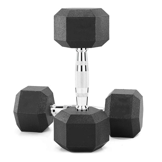 Premium Hex Dumbbells – Rubber Coated Free Weights with Anti-Roll Design, Professional-Grade for Strength Training in Home Gym Setups