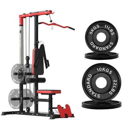LAT Pulldown Machine with Dual Pulley – Adjustable Seat, Full Back & Arm Workout – Space-Saving Home Gym Station