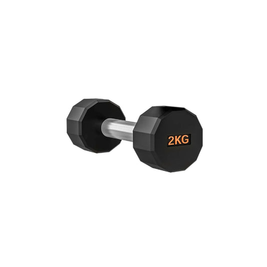 Premium Rubber-Coated Hex Dumbbells – Anti-Roll Design with Knurled Grip, Commercial-Grade Weights