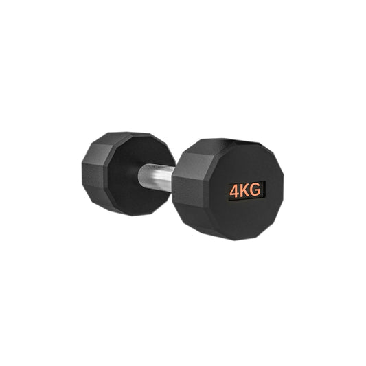 Premium Rubber-Coated Hex Dumbbells – Anti-Roll Design with Knurled Grip, Commercial-Grade Weights