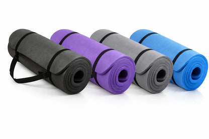 10mm Thick Non-Slip Yoga Mat with Strap