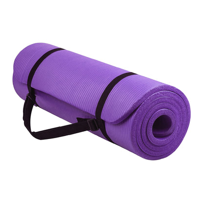 10mm Thick Non-Slip Yoga Mat with Strap