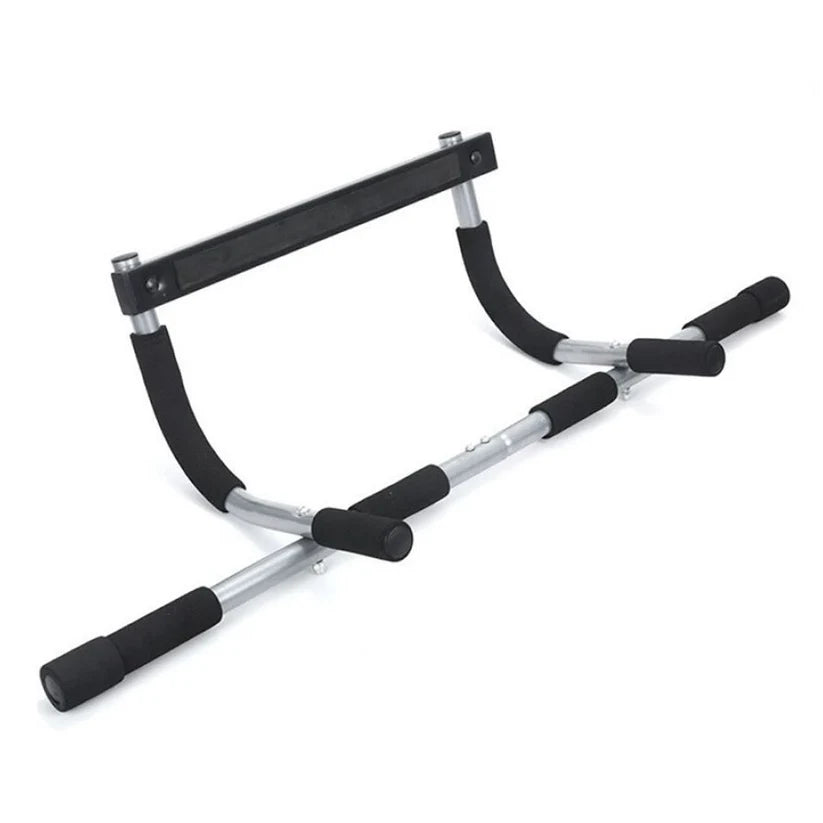 Gymnastic ring with black handles on a white background