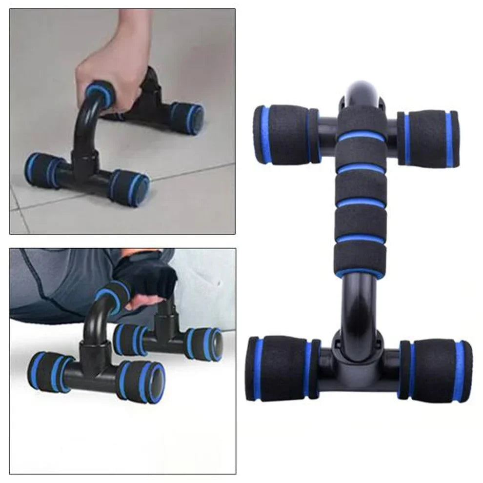 Black and Blue Push-Up Stands as an White Background