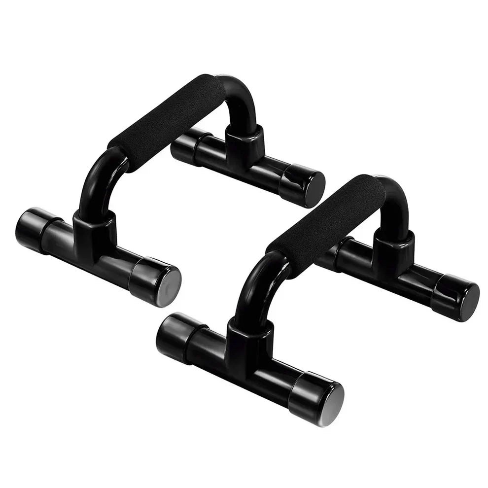 Black pair of push-up bars with white background