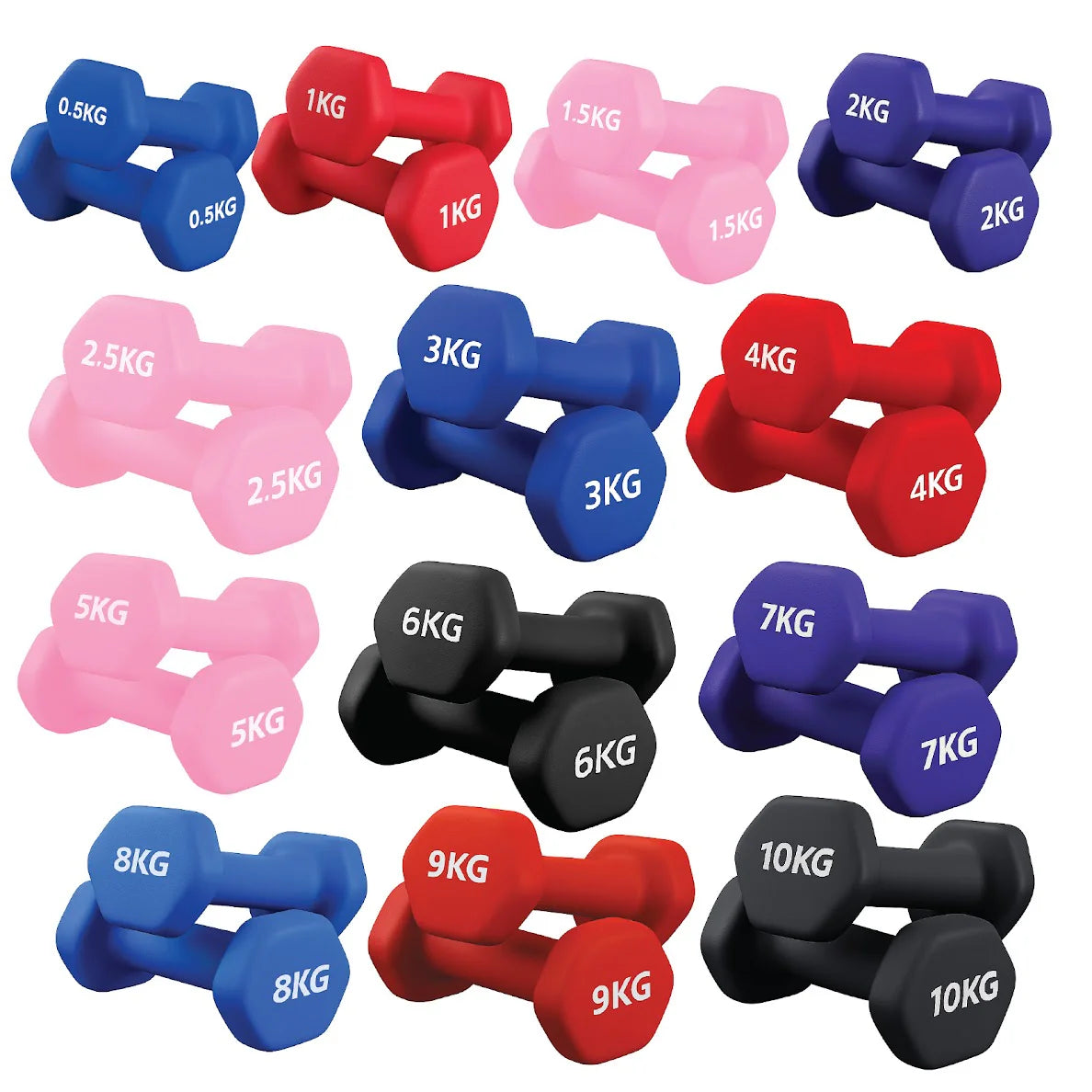 Neoprene Dumbbell Pairs