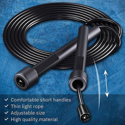 PVC Adjustable Skipping Rope – Tangle-Free Speed Jump Rope with Non-Slip Handles | Ideal for Cardio, Boxing, MMA, HIIT, and Home Fitness Workouts for Men, Women & Kids
